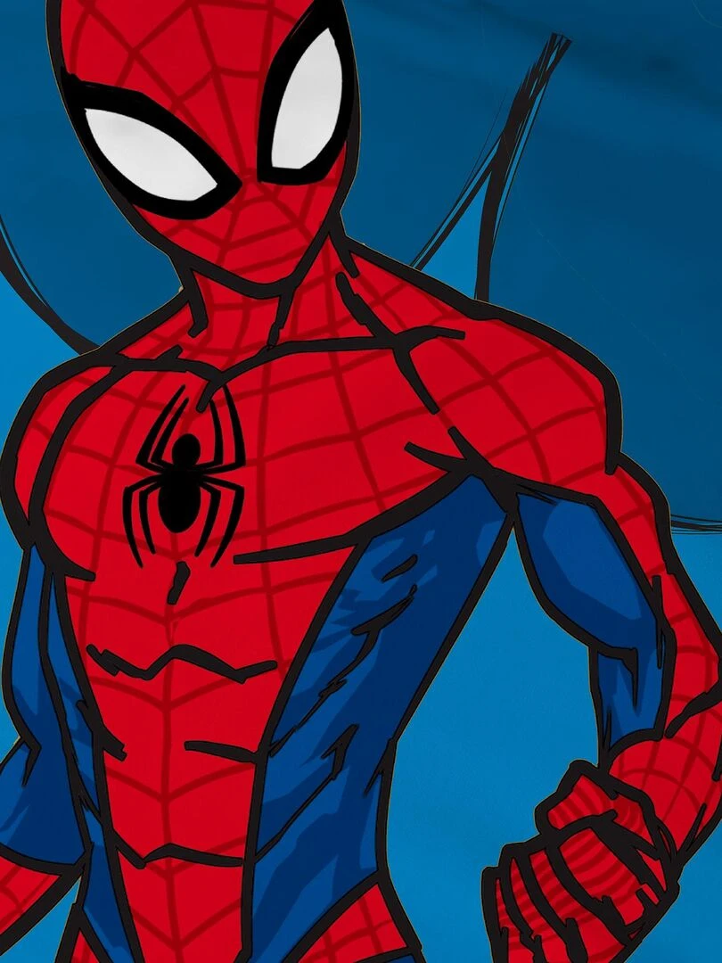 Parure de lit imprimée 100% coton  SPIDERMAN HOME AVENGER   Bleu