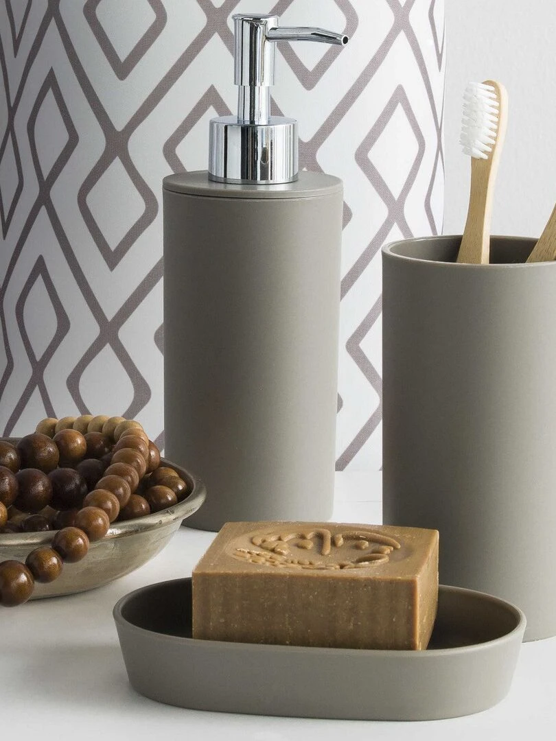Guy Levasseur   Porte brosse à dents en plastique   Gris taupe