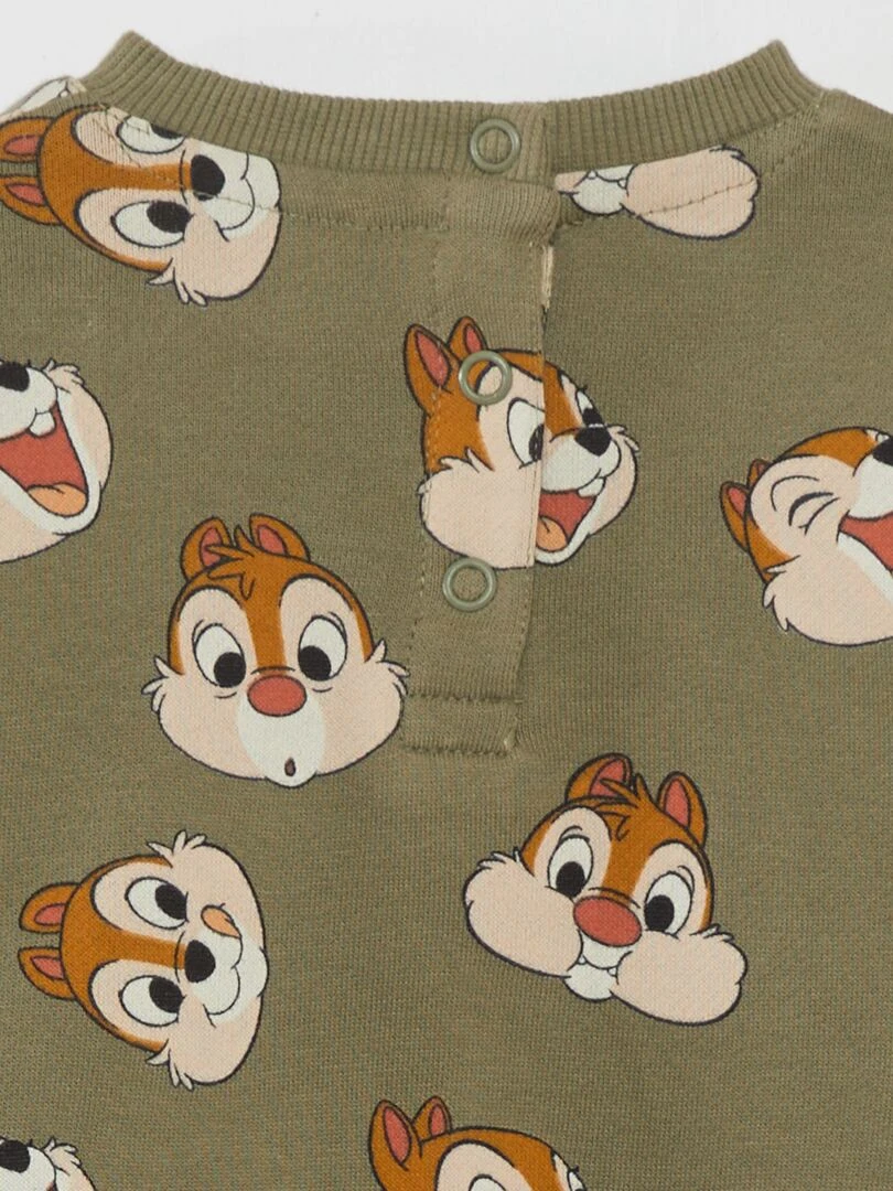 Sweat imprimé 'Tic & Tac'   Kaki