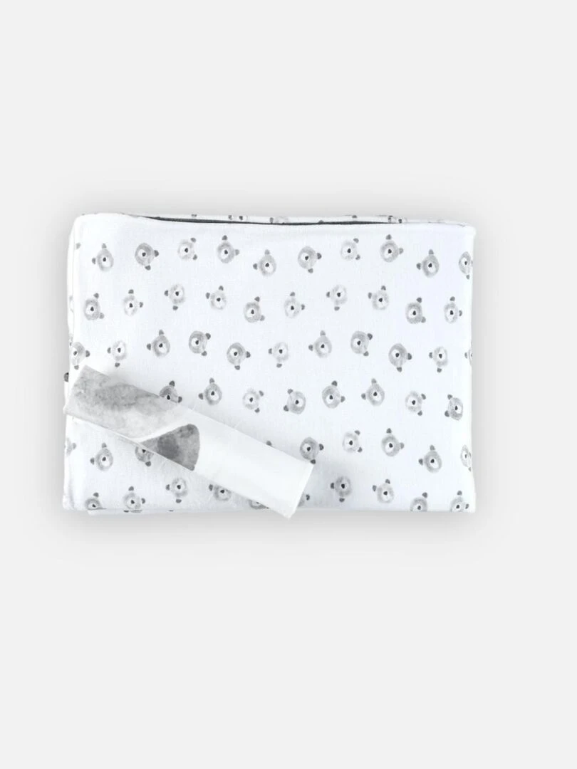 Housse de couette bi matière et Blanc