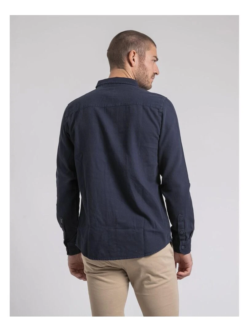 Chemise manches longues pur coton TAMORIS Bleu marine