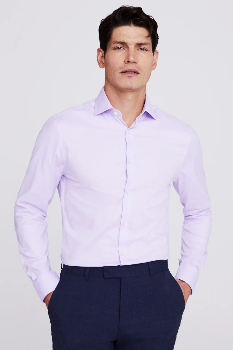 Slim Fit Lilac Dobby Stretch Shirt   Buy Online at Moss