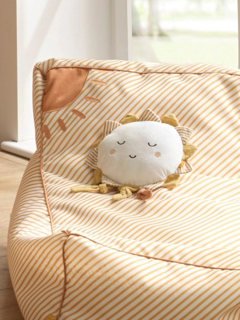 Doudou soleil en velours blanc   SAUTHON   Blanc