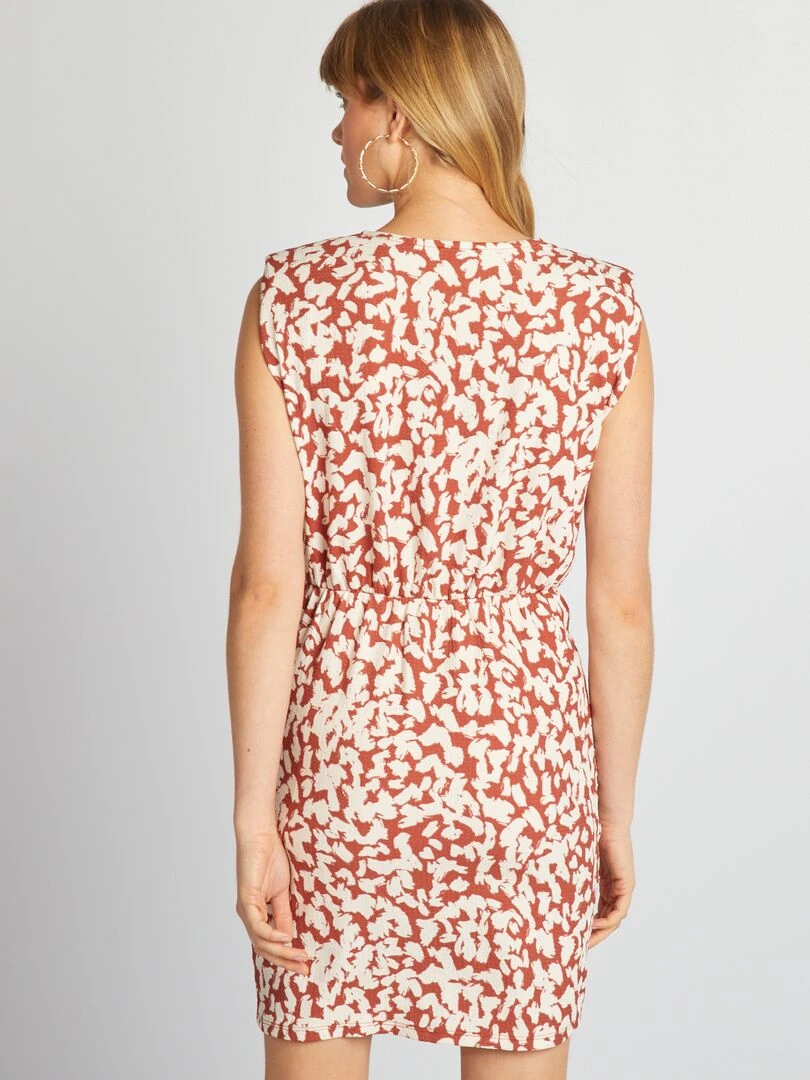 Robe crêpée à épaulettes   Orange