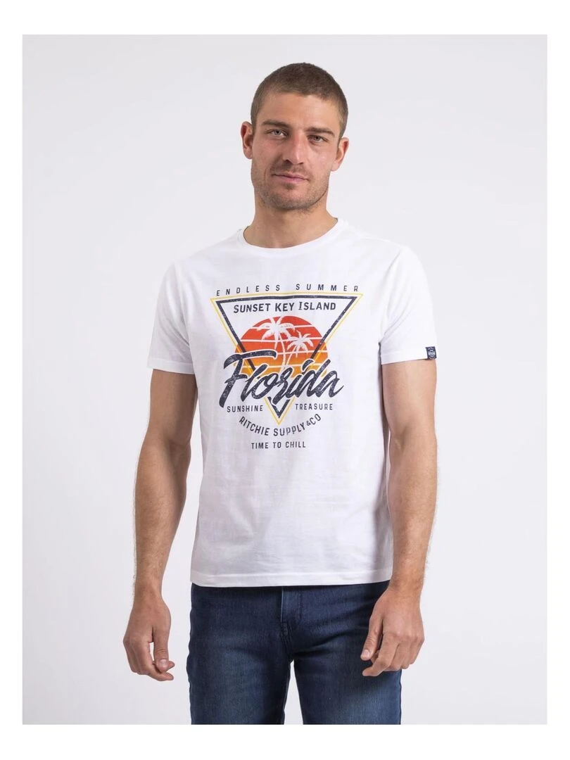 T shirt col rond NILIPACK Blanc