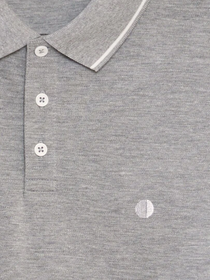 Polo en piqué de coton   Gris