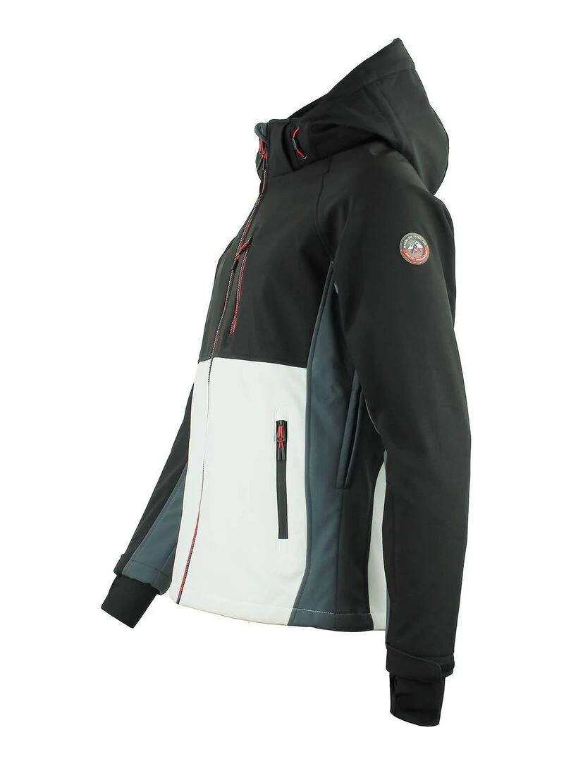 Blouson softshell homme CAMETIS   PEAK MOUNTAIN   Noir Blanc