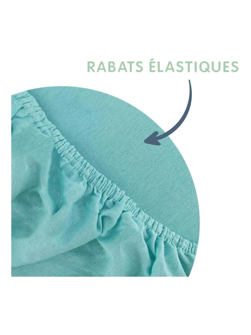 Drap housse uni 70x140 cm Bleu layette   Bleu