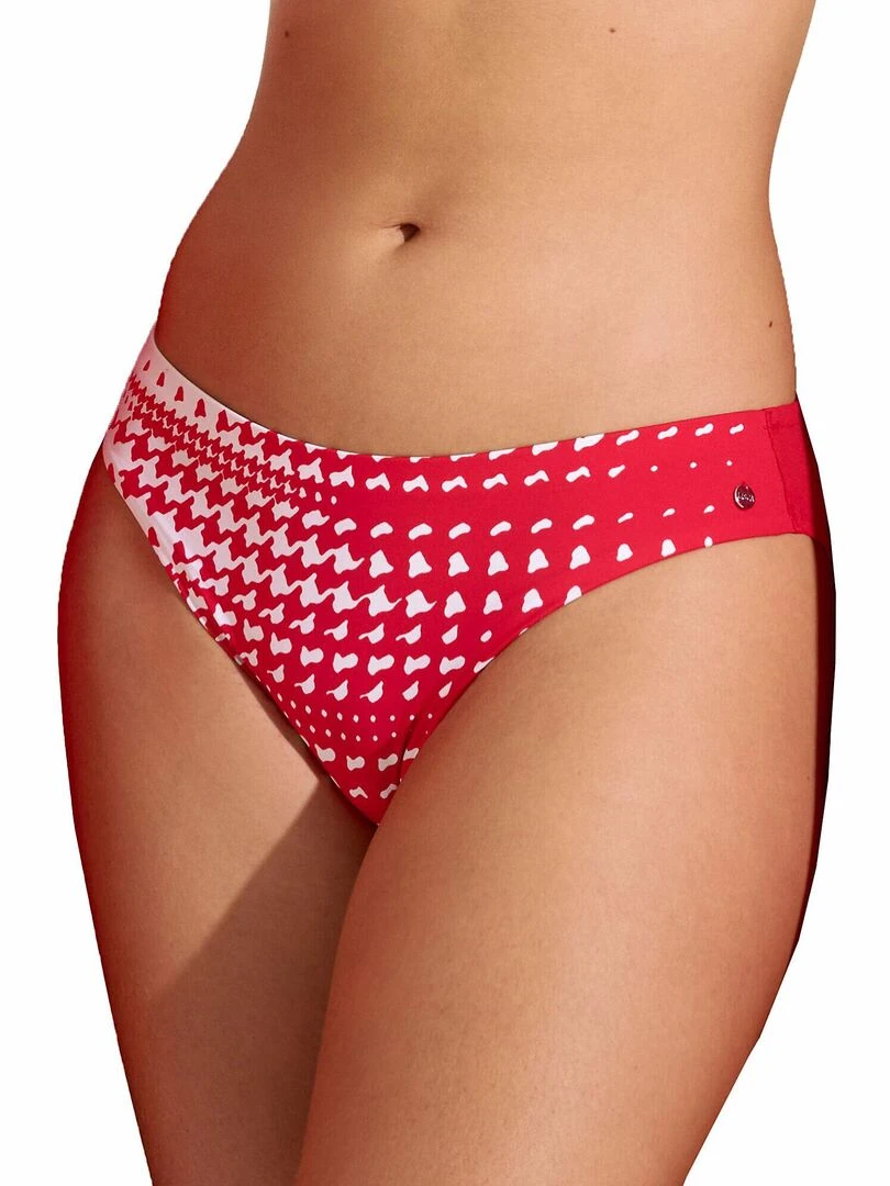 Bas maillot slip de bain à nouettes amovibles Quito Rouge