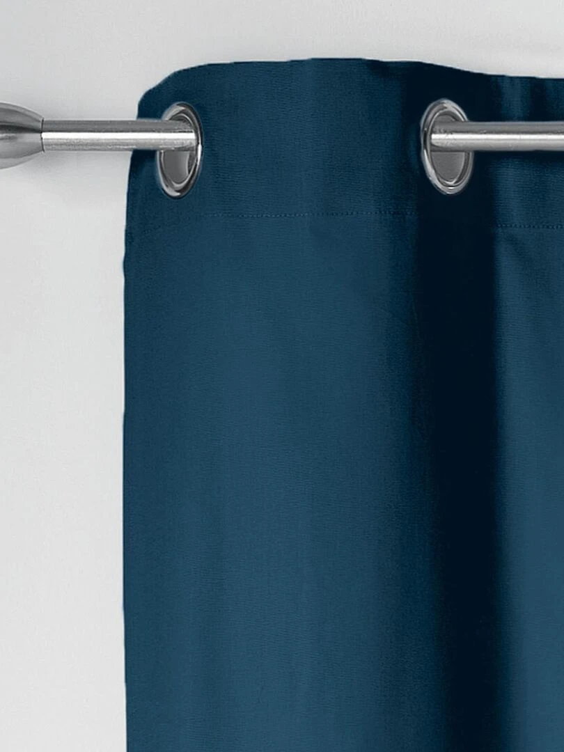 Rideau à œillets 100 % coton Panama Bleu marine
