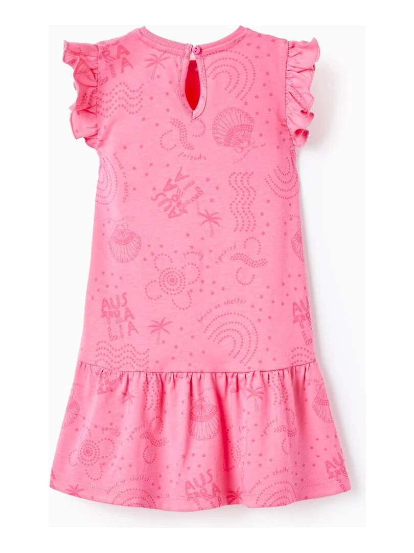 Pack 2 Robes en Coton pour Bébé Fille 'Coins From The Sea' manches courtes EXPLORING AUSTRALIA Rose