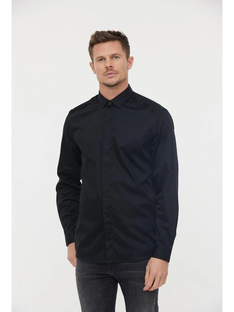 Lee Cooper Chemise manches longues coton slim DETO Noir