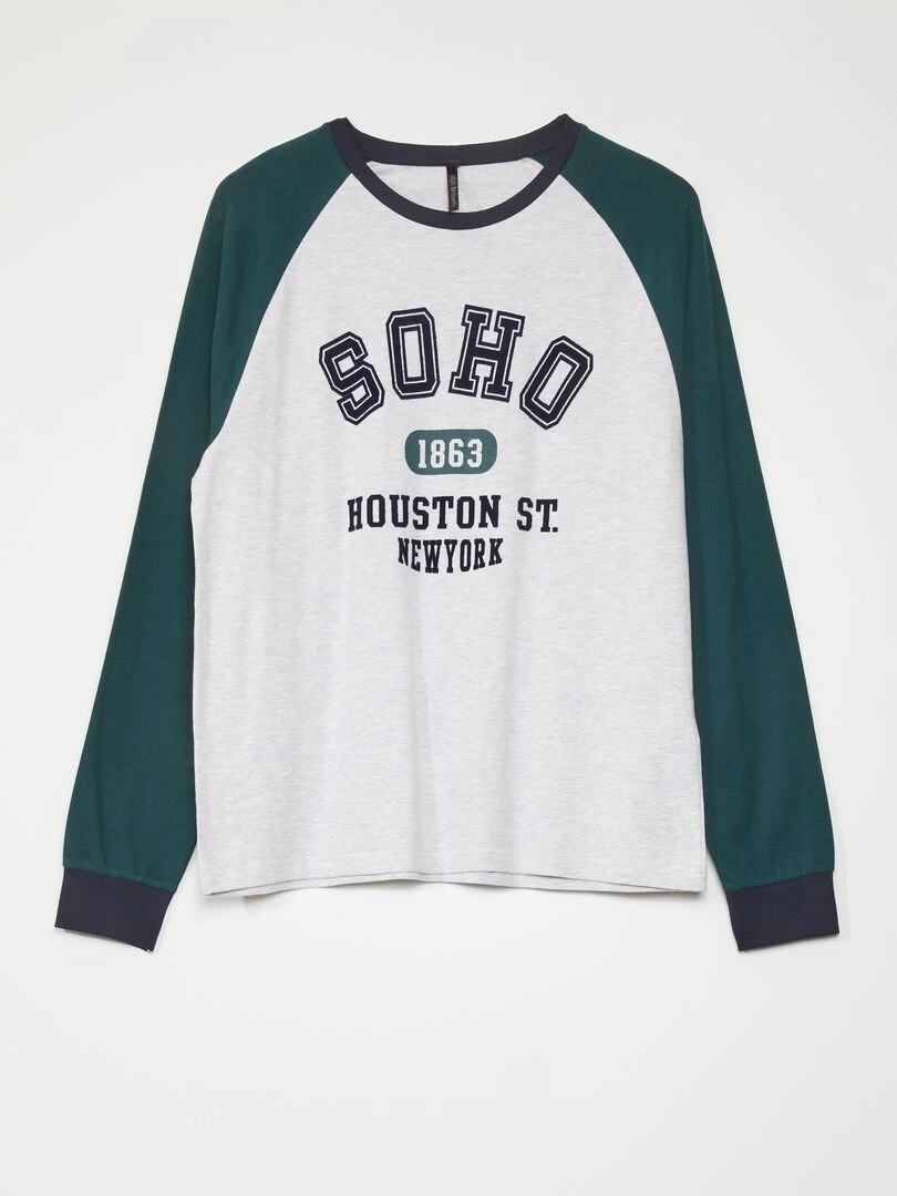 Pyjama en jersey   2 pièces   Vert/Marine