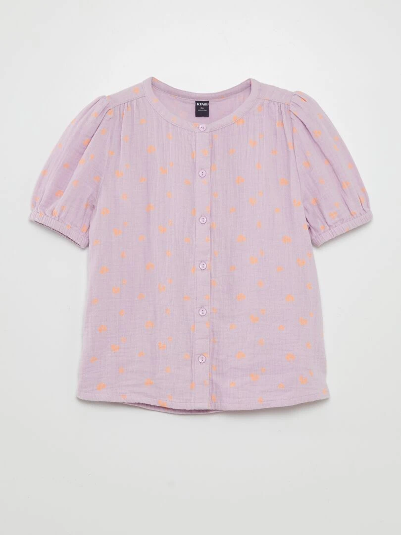Chemisier en gaze de coton   Violet