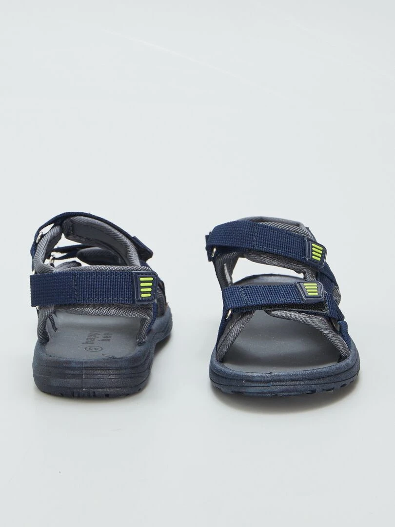 Sandales ouvertes scratchées   Noir/gris