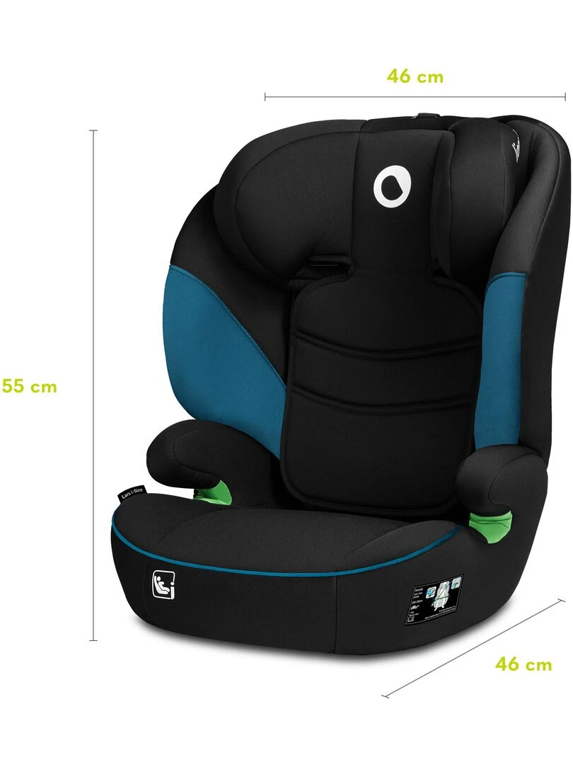 LIONELO Lars i Size   Siège auto bébé évolutif   Groupe 2 3   Vert   Noir Bleu