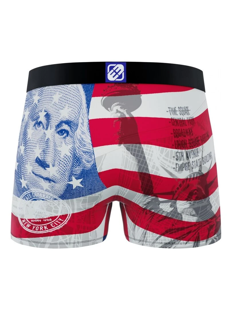 Lot de 4 Boxers garçon Flag & Cities Freegun   Bleu