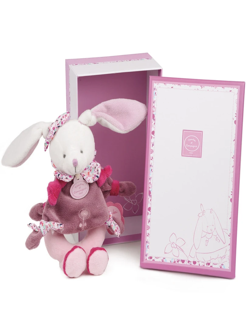 Coffret peluche hochet Cerise le lapin rose N/A