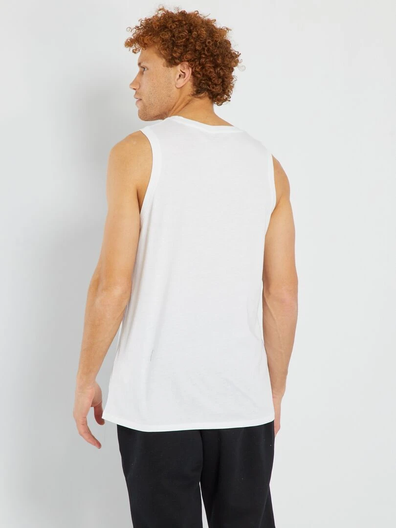 Débardeur nuit en jersey uni   blanc