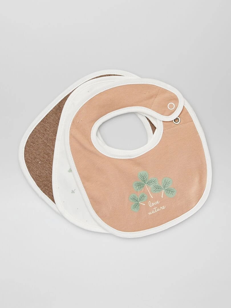 Lot de 3 bavoirs en jersey Blanc