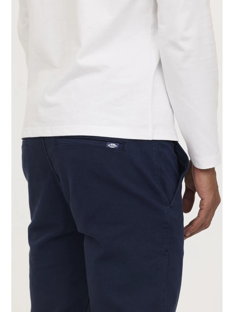 Lee Cooper   Pantalon coton chino slim NEILS   Bleu marine