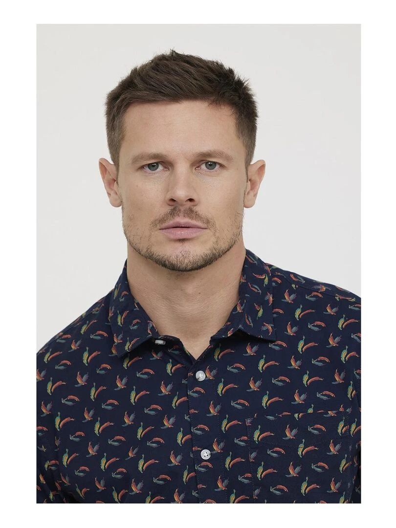 Lee Cooper   Chemise manches courtes coton regular DORIO   Bleu marine