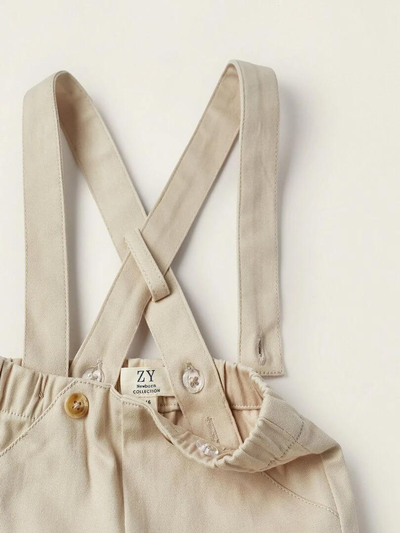 Short Avec Bretelles Amovibles Pour Nouveau Né   Beige clair