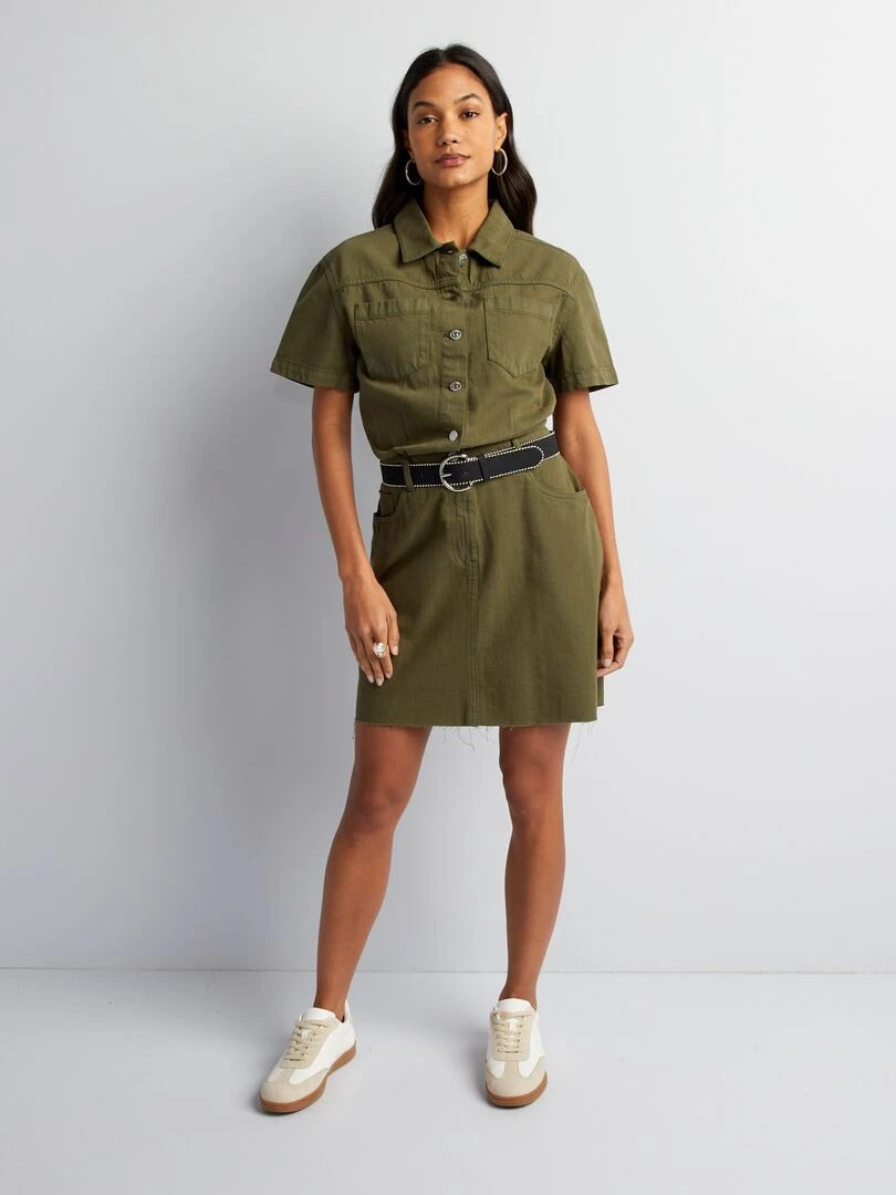 Robe en jean Kaki