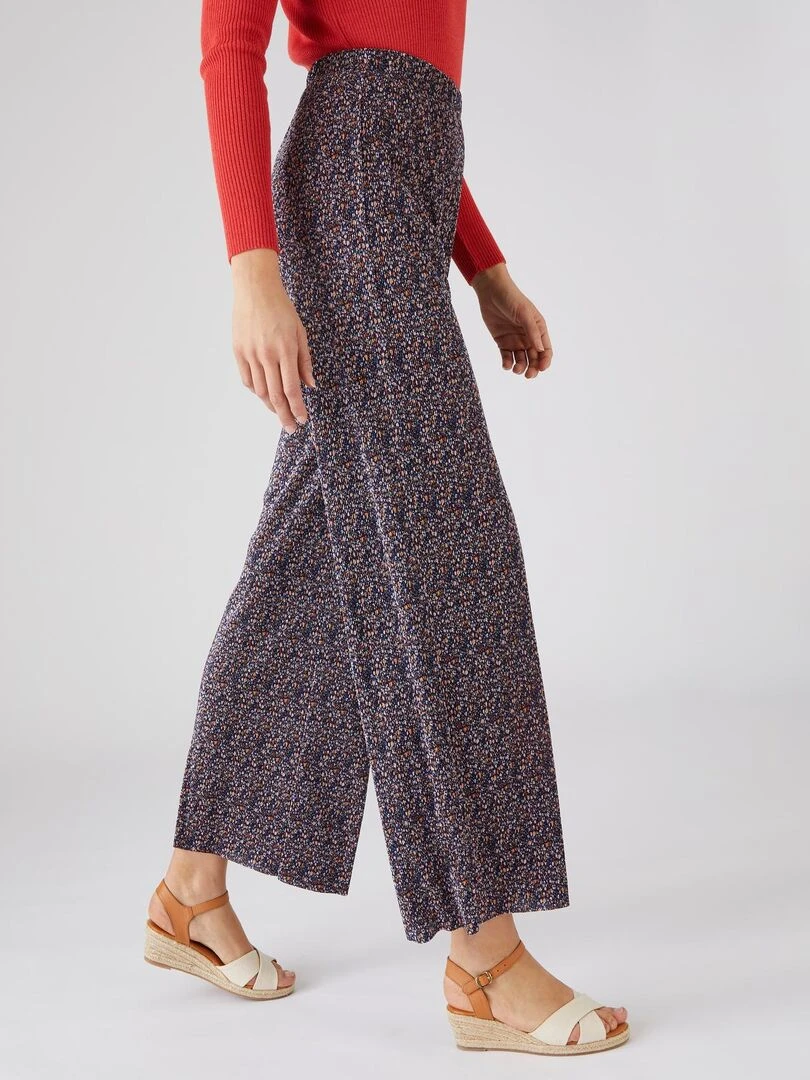 Pantalon 7/8ème maille plissée   Damart   Bleu marine