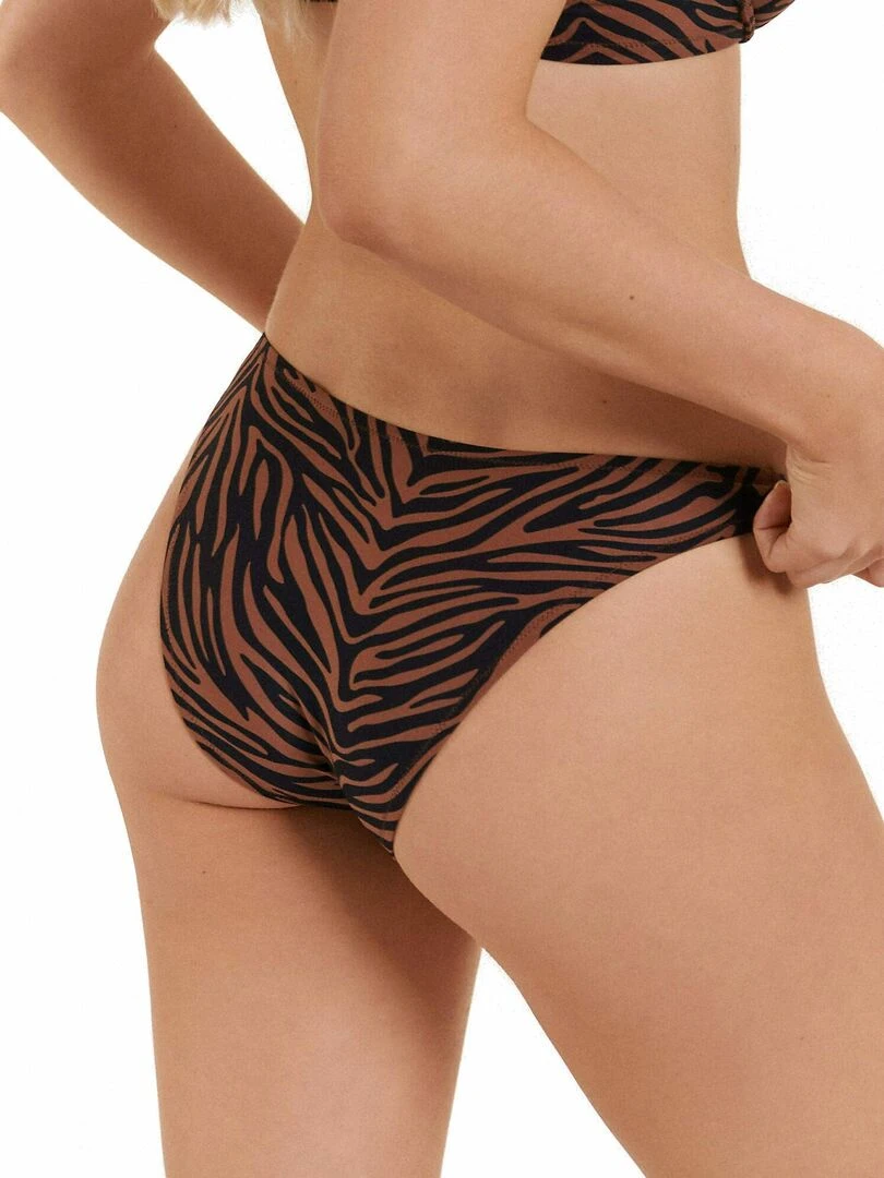 Bas maillot slip de bain échancré Lima Marron