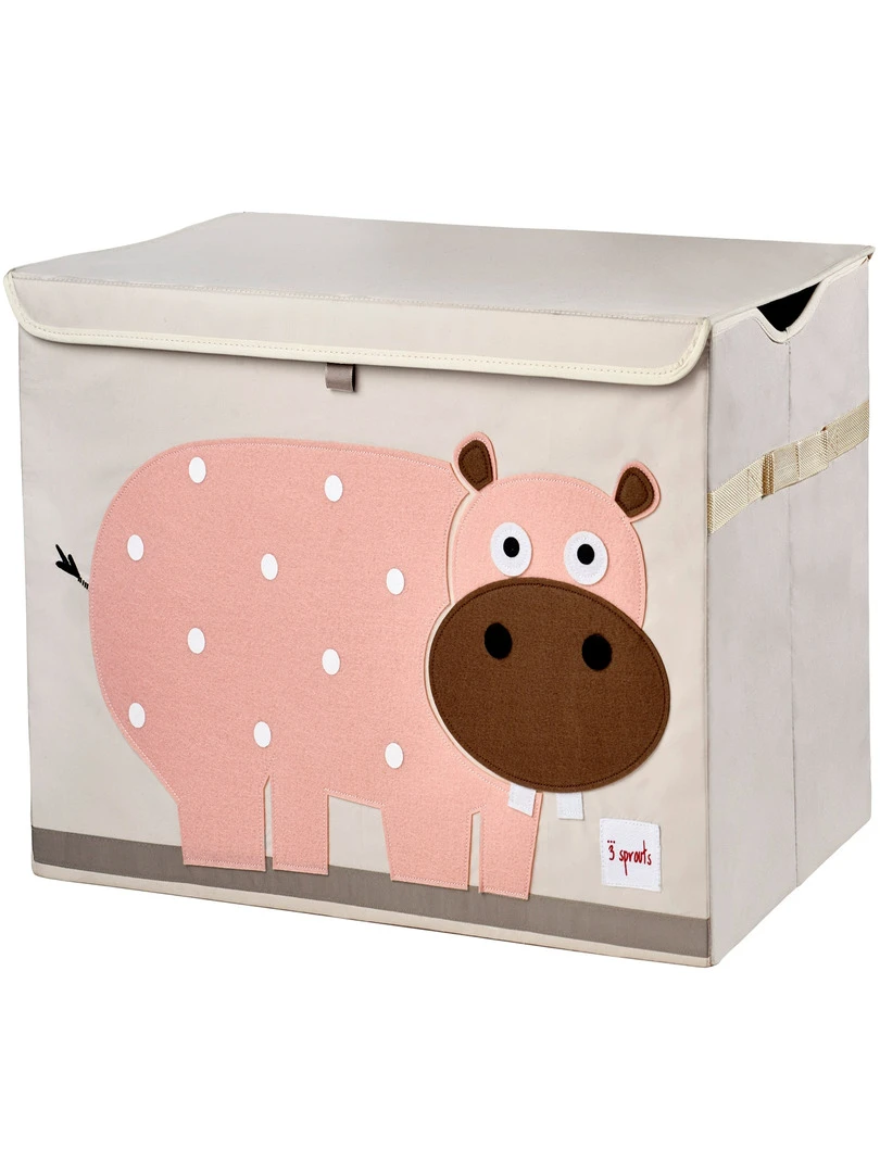Coffre à jouets caisse de rangement Hippopotame Rose