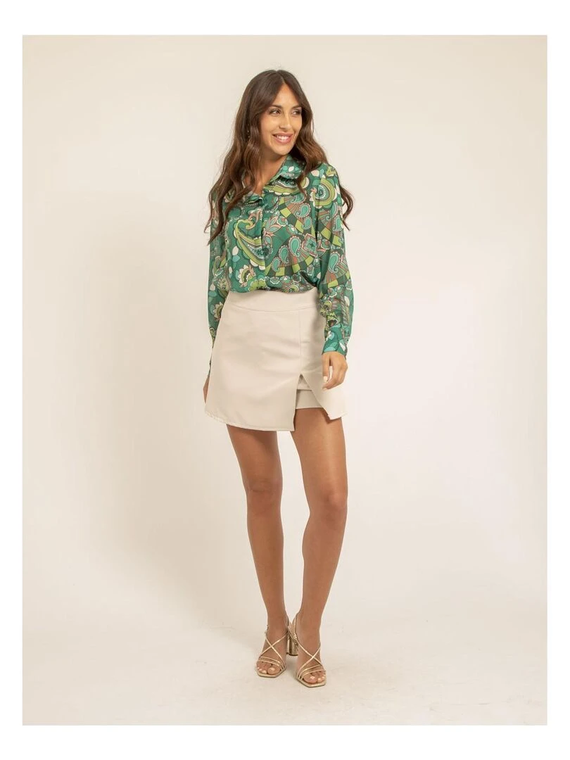 Chemise voile motifs ONICHI   Vert