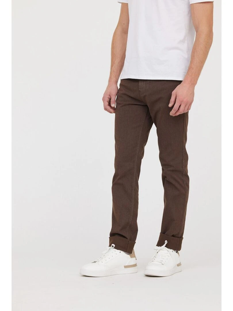 Lee Cooper   Pantalon coton straight LC126ZP 10393   Marron foncé