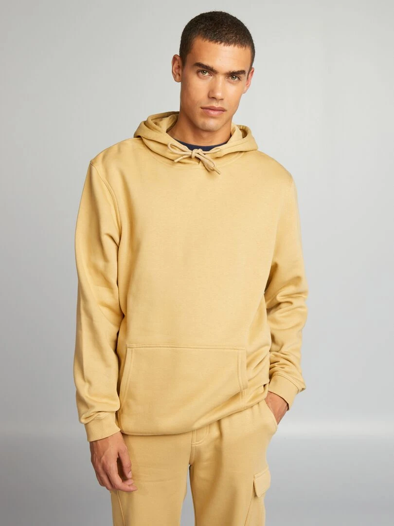 Sweat à capuche en molleton Beige