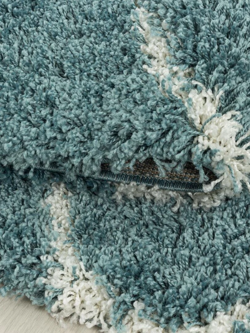 Tapis shaggy SCANDINAV A OEKO TEX®   Bleu