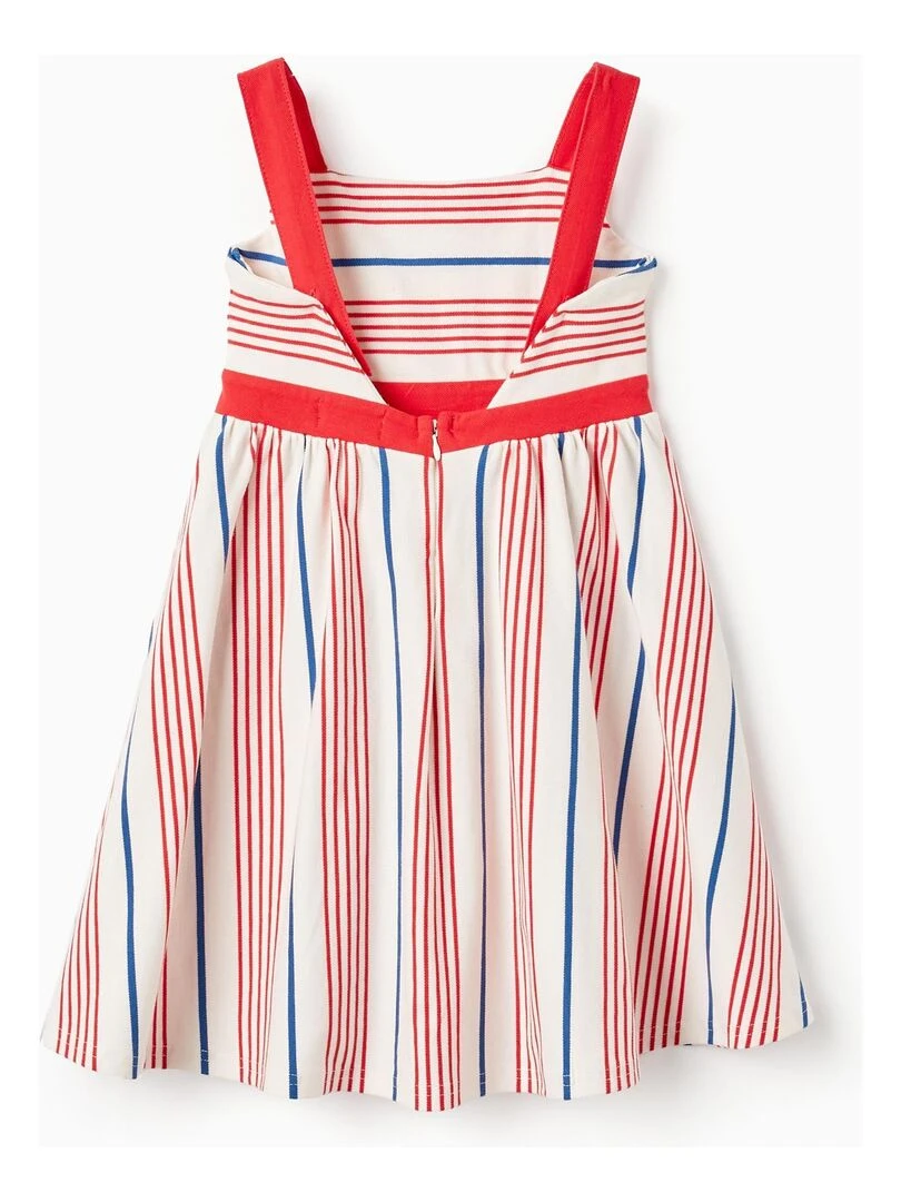 Robe Rayée À Bretelles Pour Fille manches courtes PICASSO Beige clair