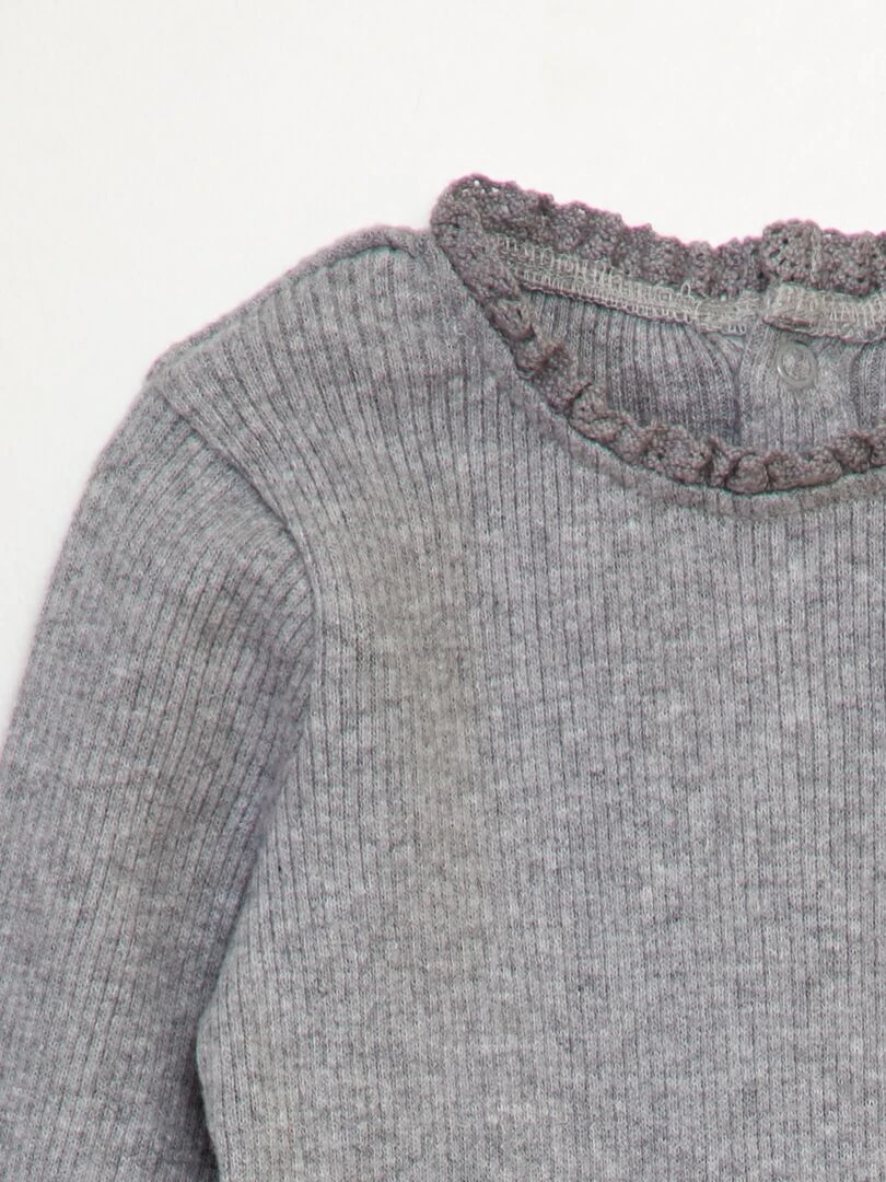 Body en matière côtelée   Gris