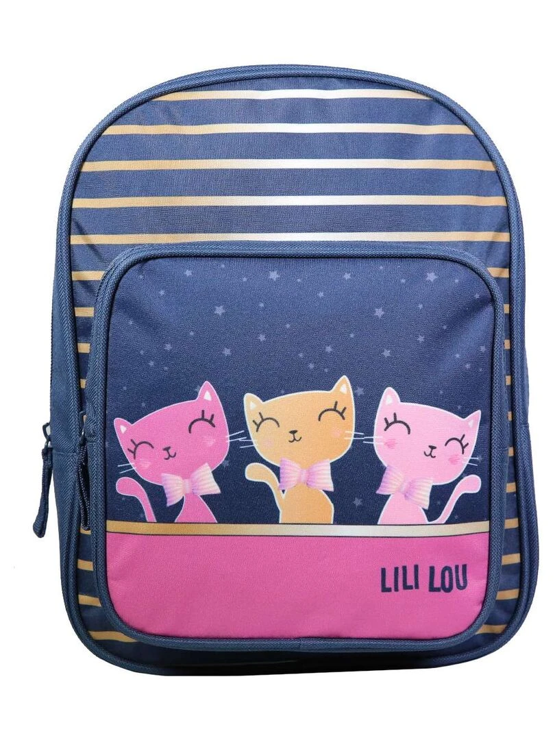 BAGTROTTER Sac à dos 31 cm avec poche maternelle Lili Lou Chat Bleu Bleu