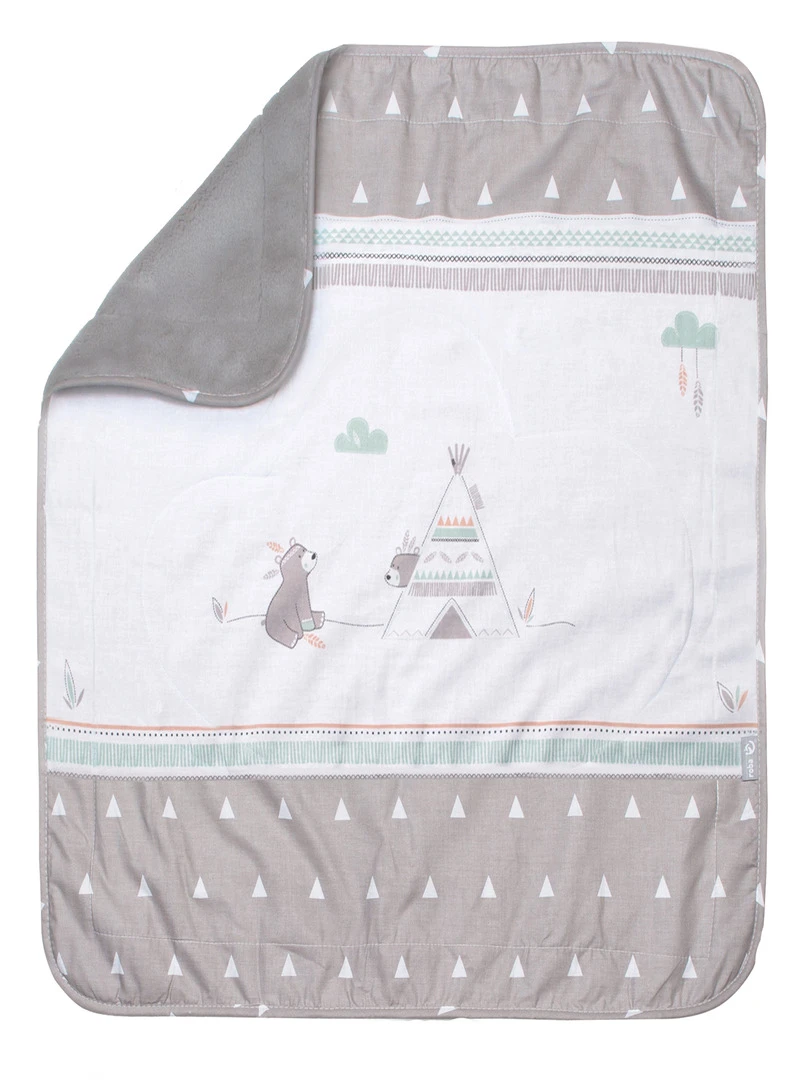 ROBA Couverture de Bébé "Indibear"  80 x 80 cm   Brun   Vert