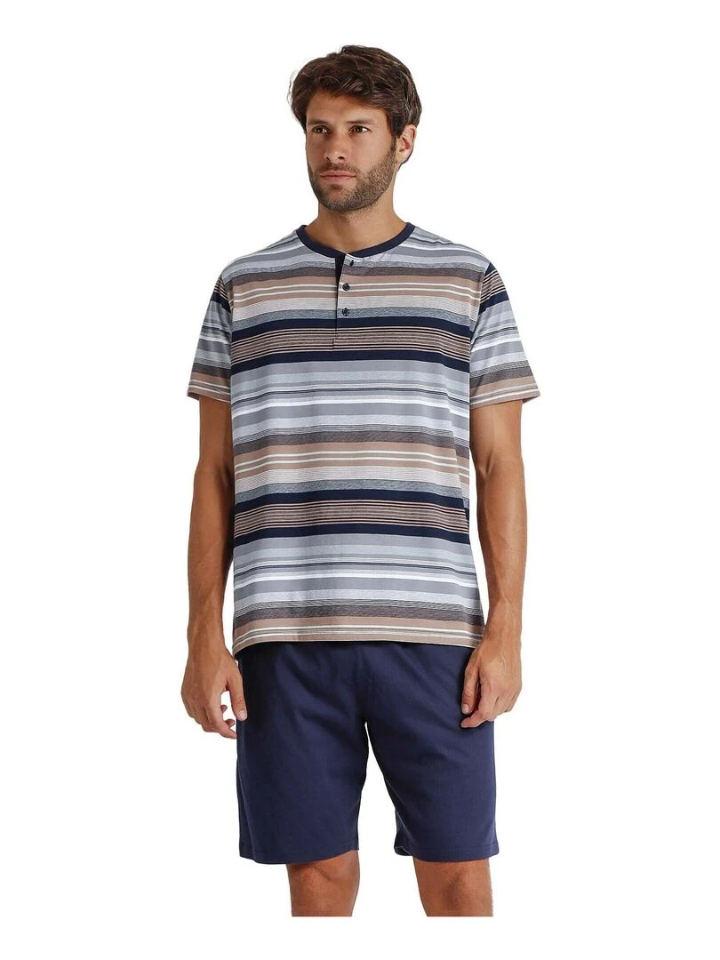 Pyjama short t shirt Mackenzie Antonio Miro Bleu marine