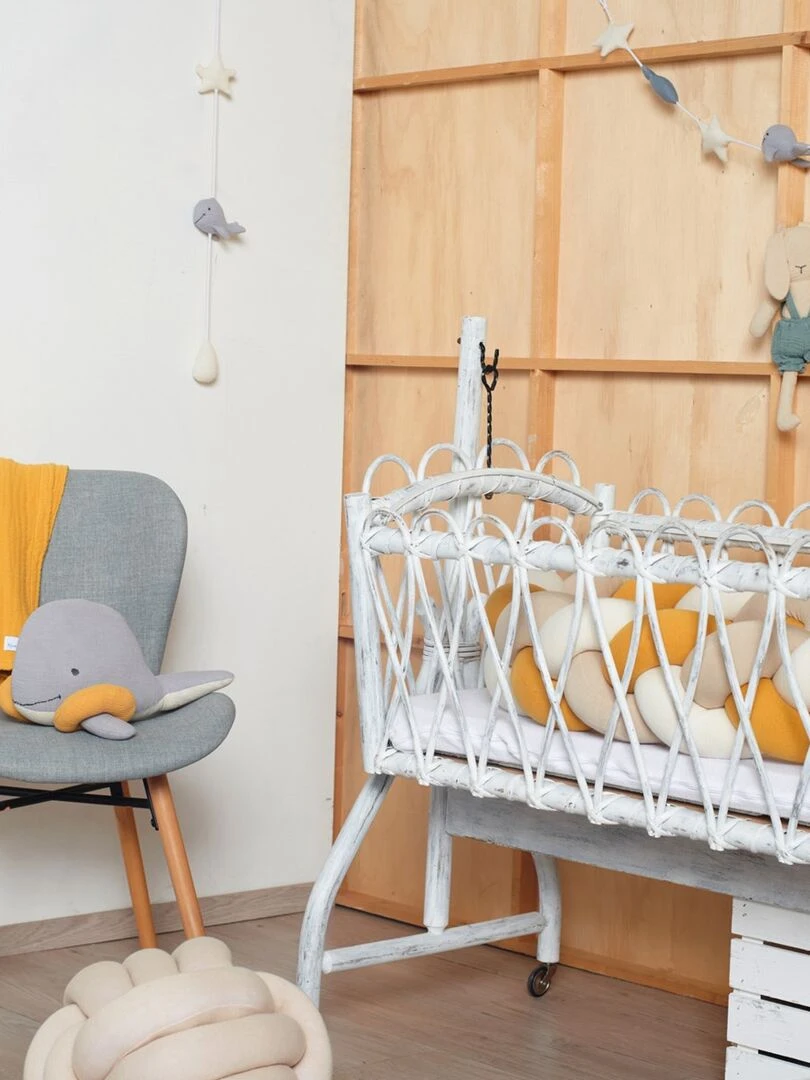 Peluche en coton mousseline baleine "Bobby"   N/A