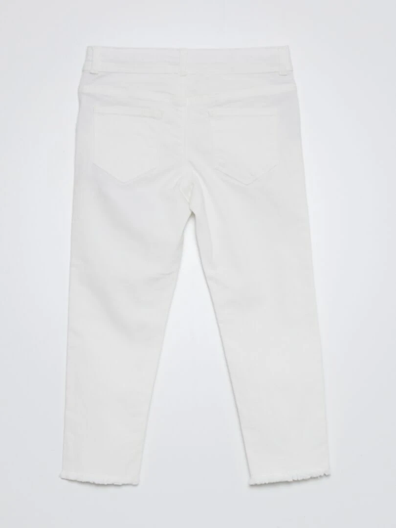 Pantacourt skinny à taille haute blanc