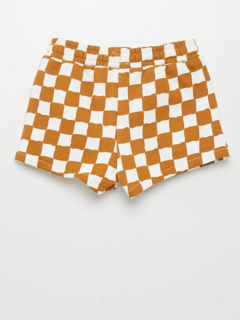 Short à carreaux   Marron