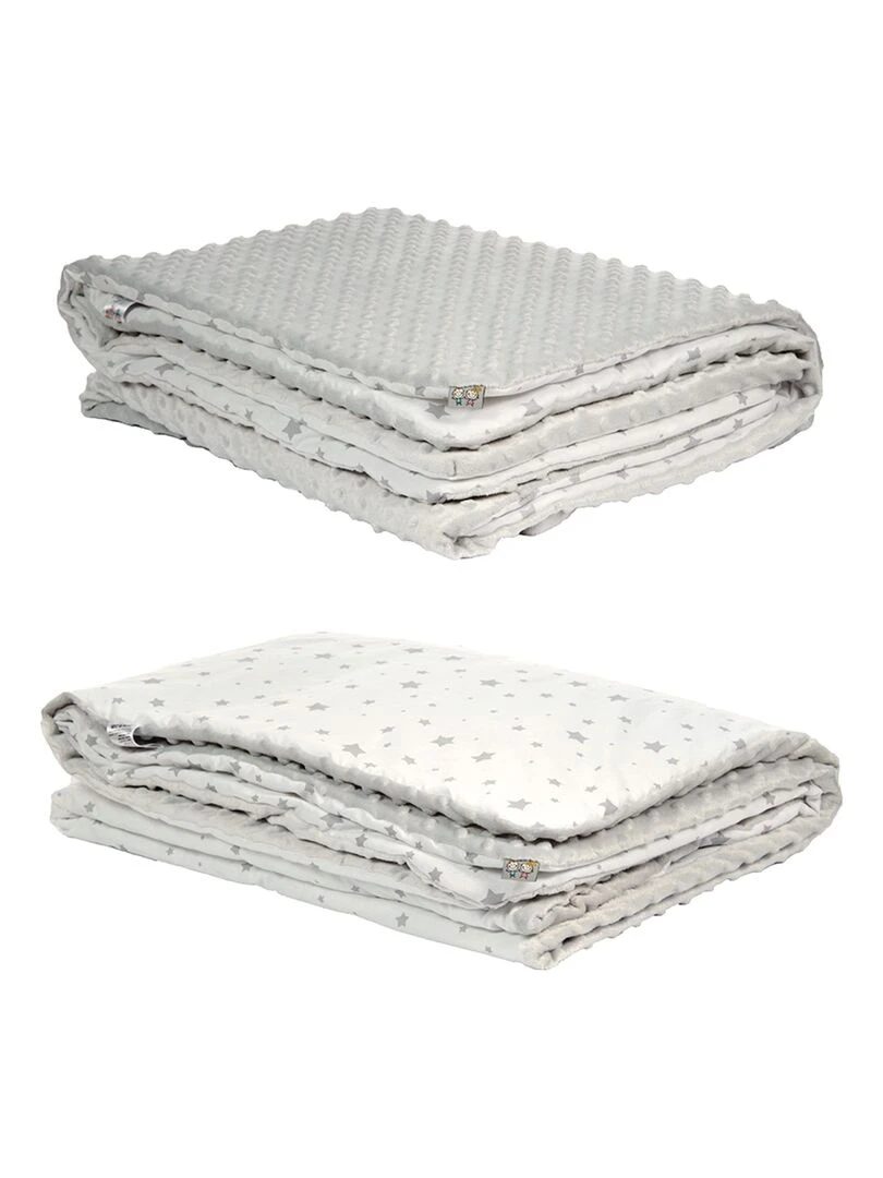 Grande couverture enfant  plaid en minky  Stella   Gris