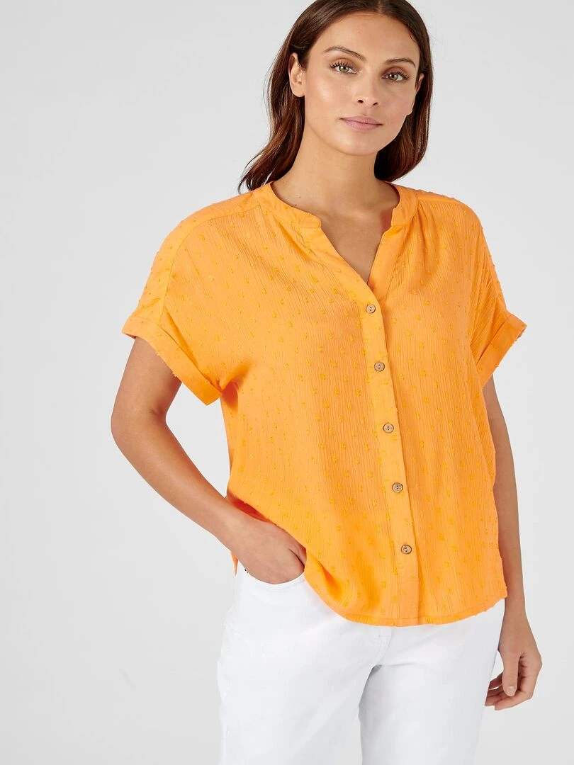 Chemisier crépon *fibres pure viscose Lenzing(TM) EcoVero(TM) Damart Orange