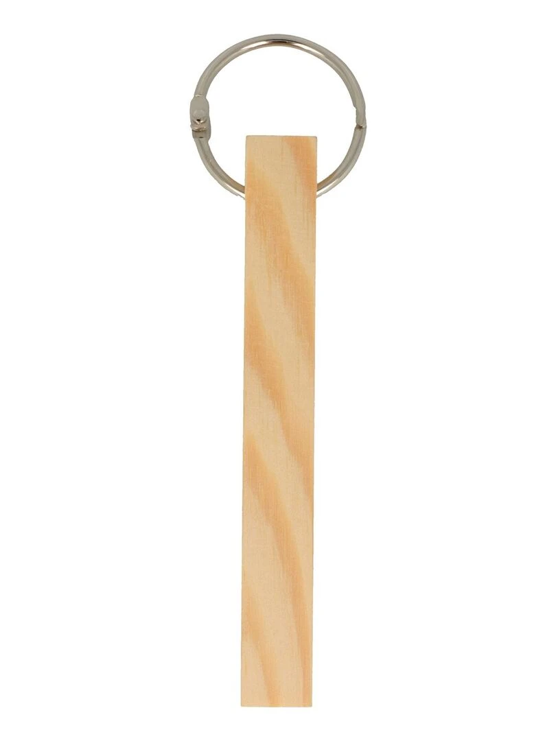 4 petits porte clés baguettes en bois Beige