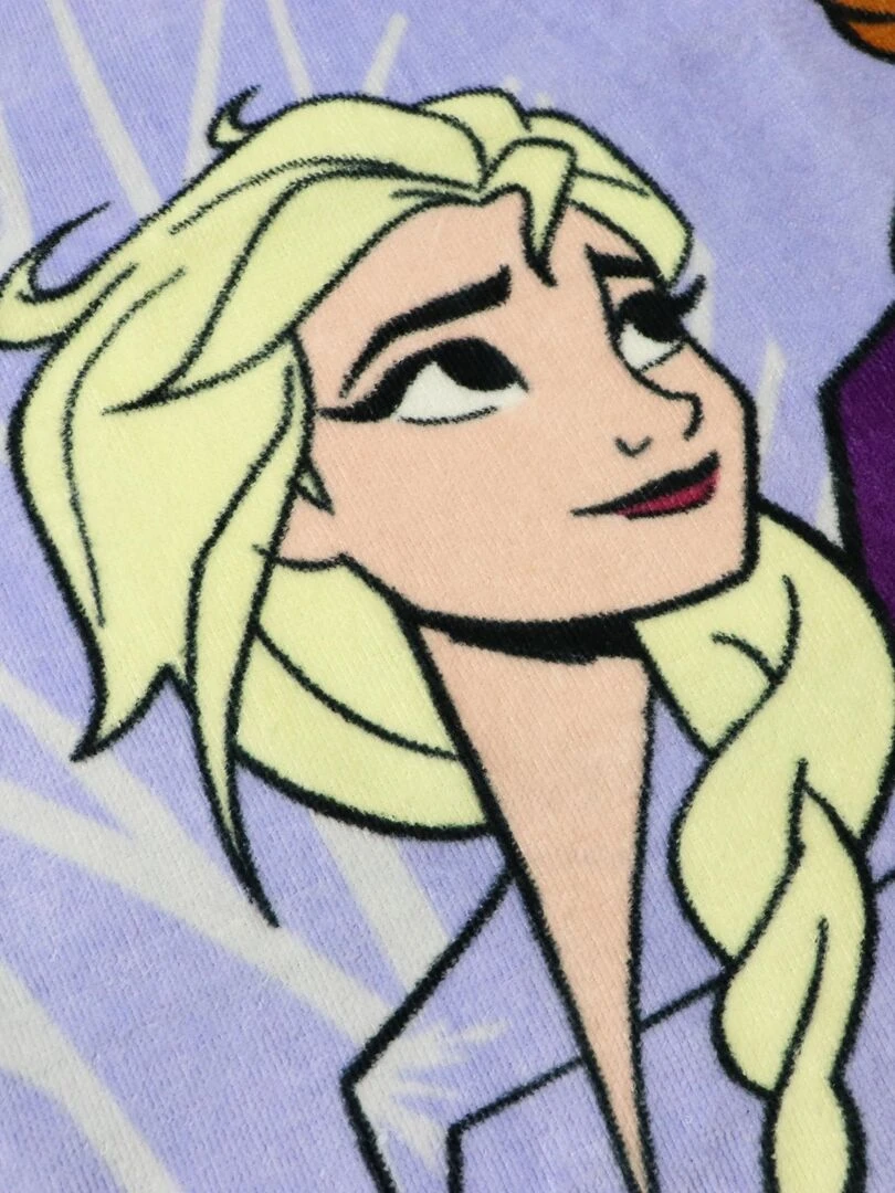 Drap de plage imprimé 100% coton  FROZEN 2 SISTERS   Violet