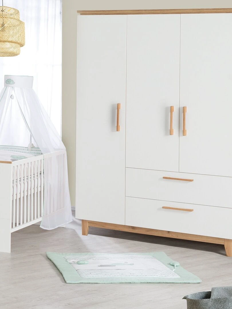 ROBA Armoire "Finn" 3 portes et 2 tiroirs – blanc Blanc