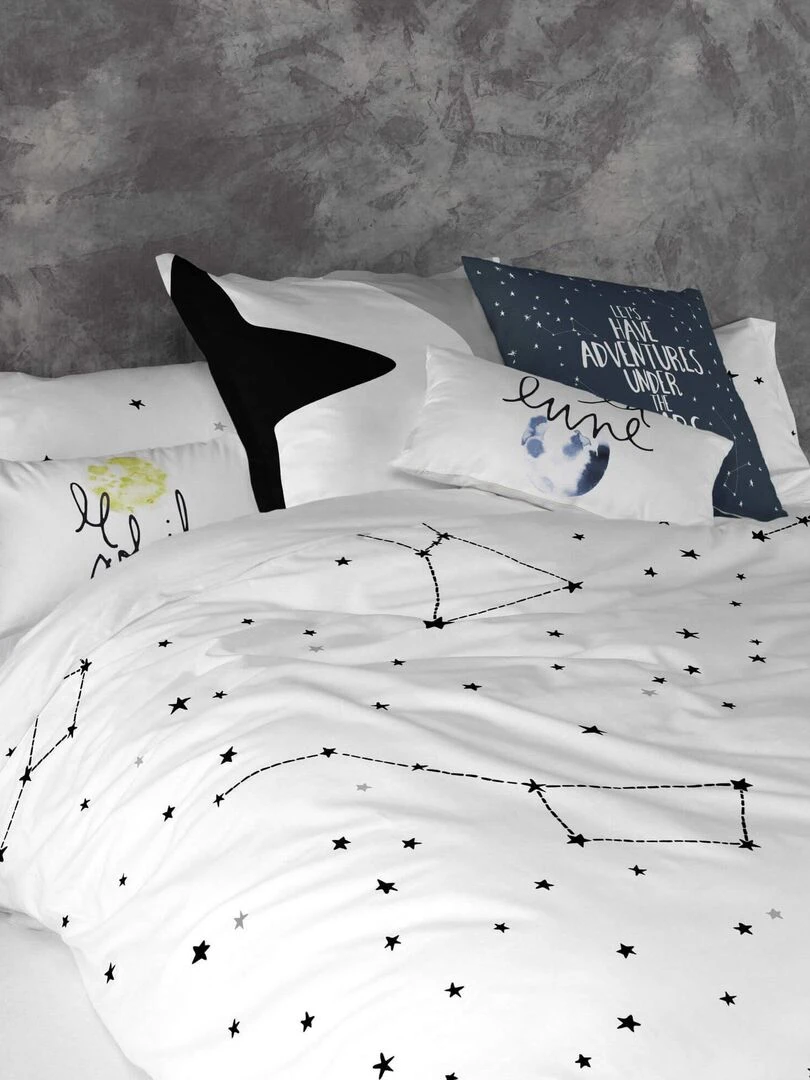 Housse de coussin Constellation "Happyfriday"   Blanc