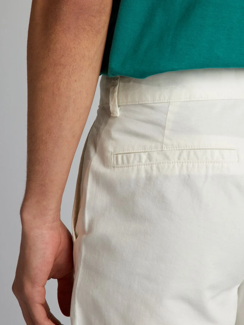 Bermuda chino en twill   blanc